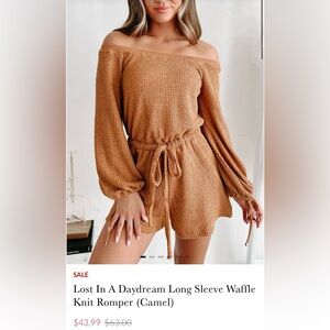 NANAMACS | Camel Waffle Knit Romper